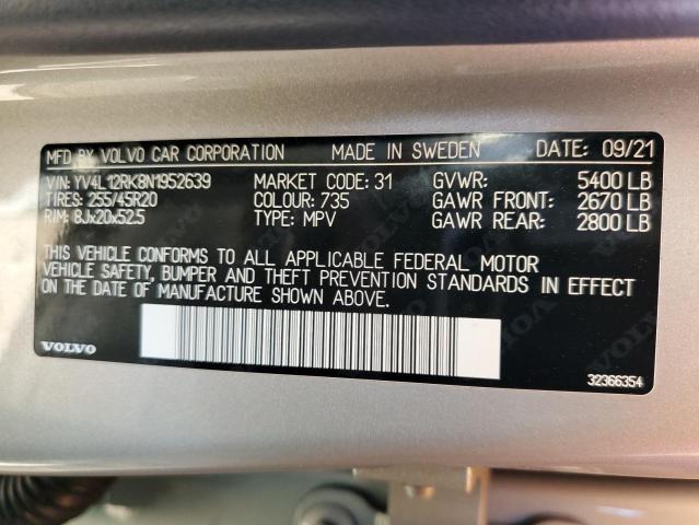 Photo 13 VIN: YV4L12RK8N1952639 - VOLVO XC60 B5 MO 