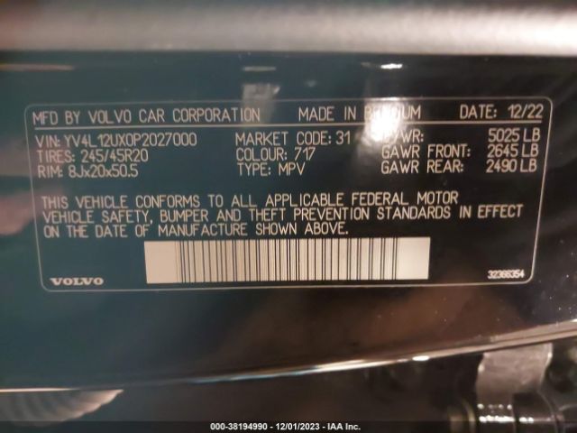 Photo 8 VIN: YV4L12UX0P2027000 - VOLVO XC40 