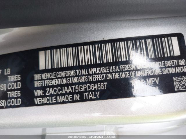 Photo 8 VIN: ZACCJAAT5GPD64587 - JEEP RENEGADE 