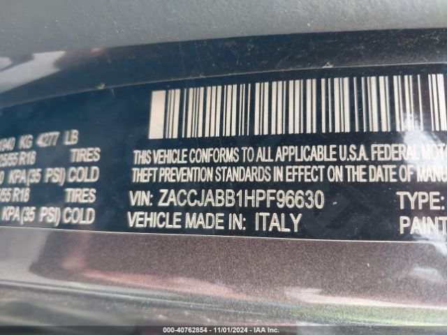 Photo 8 VIN: ZACCJABB1HPF96630 - JEEP RENEGADE 