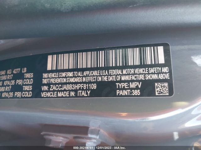 Photo 8 VIN: ZACCJABB3HPF81109 - JEEP RENEGADE 