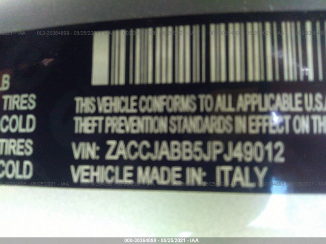 Photo 8 VIN: ZACCJABB5JPJ49012 - JEEP RENEGADE 