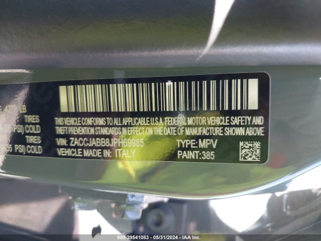 Photo 8 VIN: ZACCJABB8JPH69985 - JEEP RENEGADE 