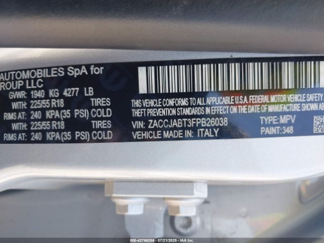 Photo 8 VIN: ZACCJABT3FPB26038 - JEEP RENEGADE 