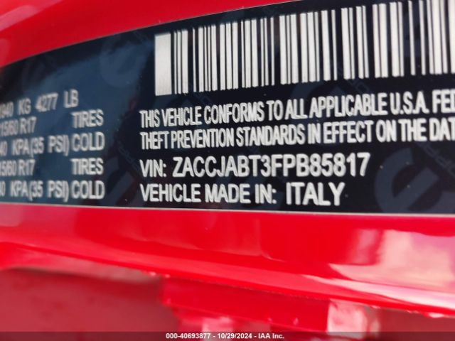 Photo 8 VIN: ZACCJABT3FPB85817 - JEEP RENEGADE 