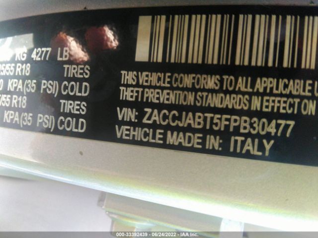 Photo 8 VIN: ZACCJABT5FPB30477 - JEEP RENEGADE 