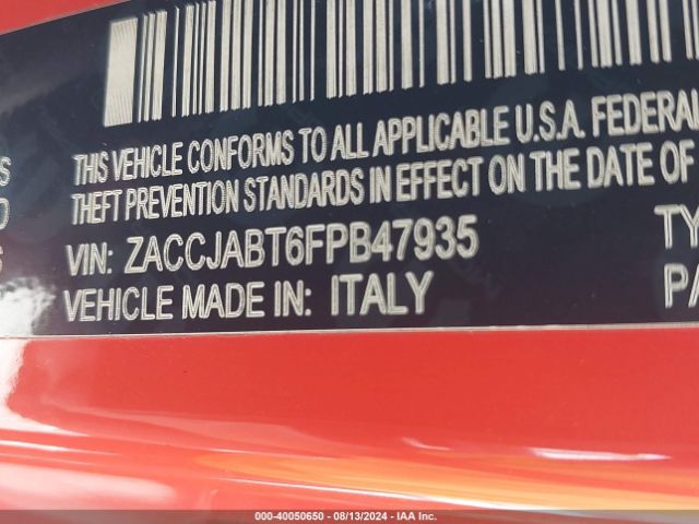 Photo 8 VIN: ZACCJABT6FPB47935 - JEEP RENEGADE 