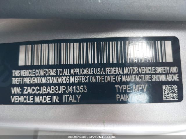 Photo 8 VIN: ZACCJBAB3JPJ41353 - JEEP RENEGADE 