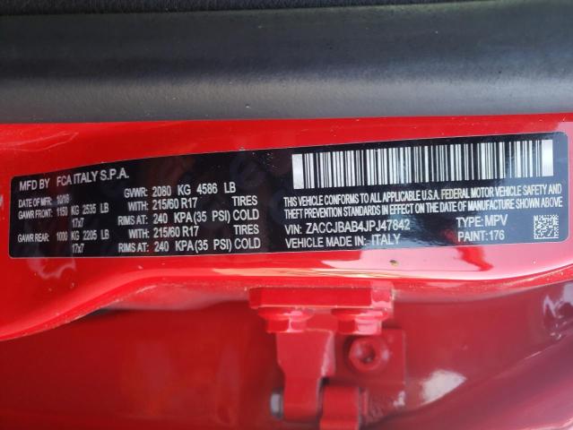 Photo 12 VIN: ZACCJBAB4JPJ47842 - JEEP RENEGADE 