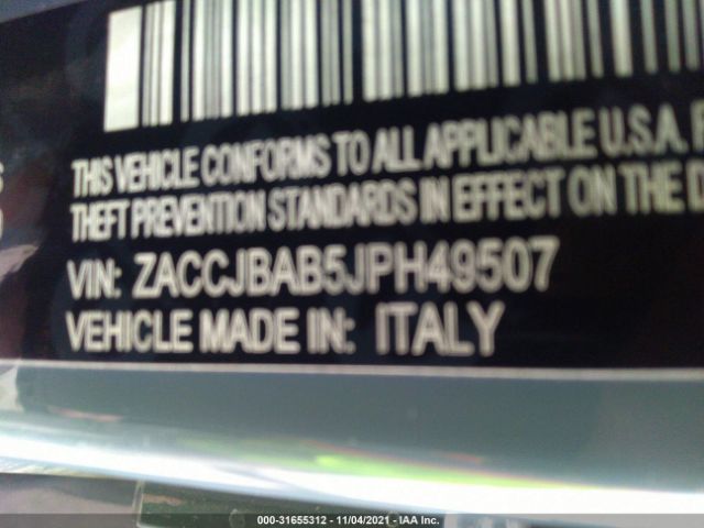 Photo 8 VIN: ZACCJBAB5JPH49507 - JEEP RENEGADE 