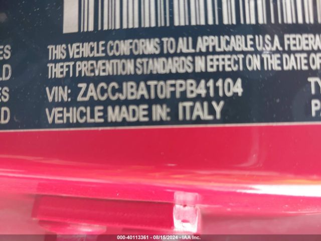 Photo 8 VIN: ZACCJBAT0FPB41104 - JEEP RENEGADE 