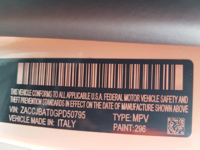 Photo 9 VIN: ZACCJBAT0GPD50795 - JEEP RENEGADE S 