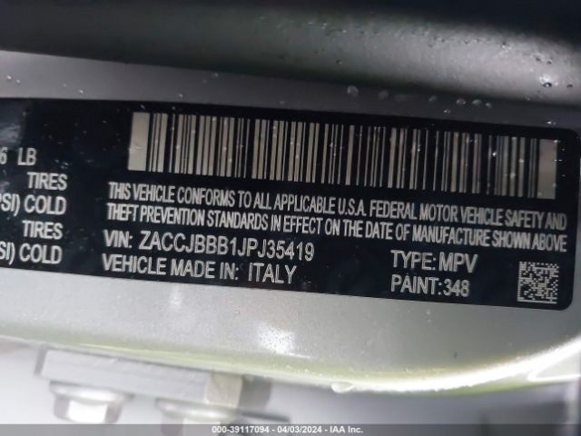 Photo 8 VIN: ZACCJBBB1JPJ35419 - JEEP RENEGADE 