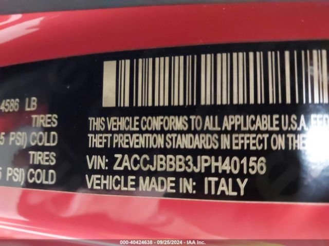 Photo 8 VIN: ZACCJBBB3JPH40156 - JEEP RENEGADE 