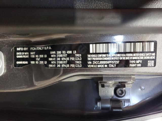 Photo 9 VIN: ZACCJBBB5HPF57237 - JEEP RENEGADE L 