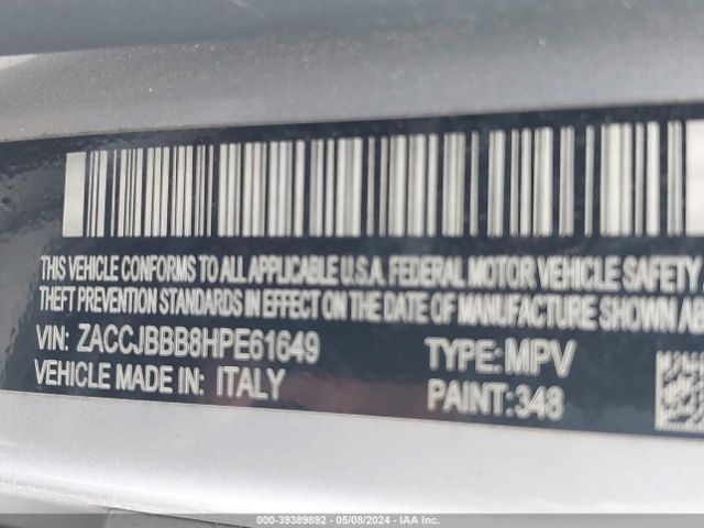 Photo 8 VIN: ZACCJBBB8HPE61649 - JEEP RENEGADE 