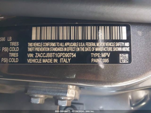 Photo 8 VIN: ZACCJBBT1GPD90754 - JEEP RENEGADE 