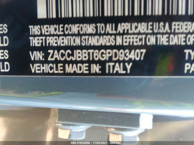 Photo 8 VIN: ZACCJBBT6GPD93407 - JEEP RENEGADE 