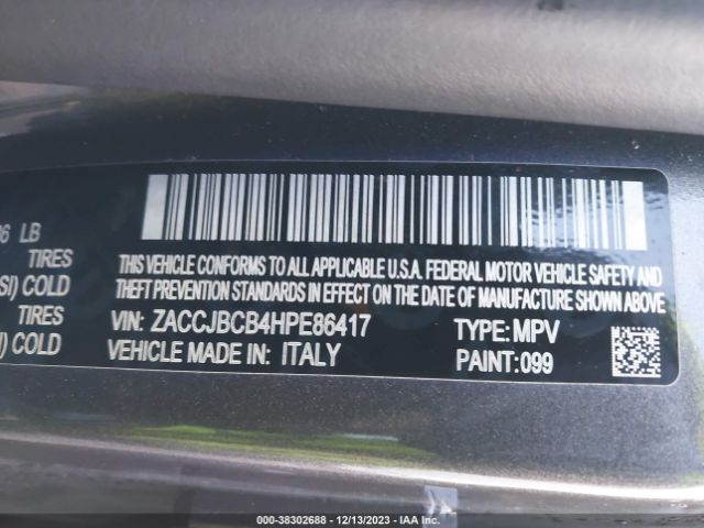 Photo 8 VIN: ZACCJBCB4HPE86417 - JEEP RENEGADE 