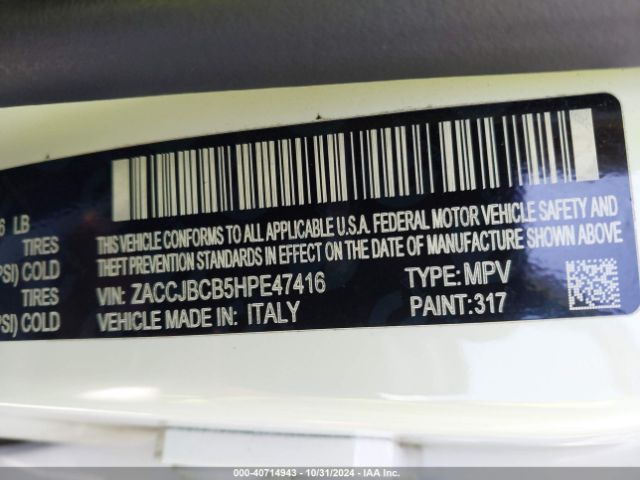 Photo 8 VIN: ZACCJBCB5HPE47416 - JEEP RENEGADE 