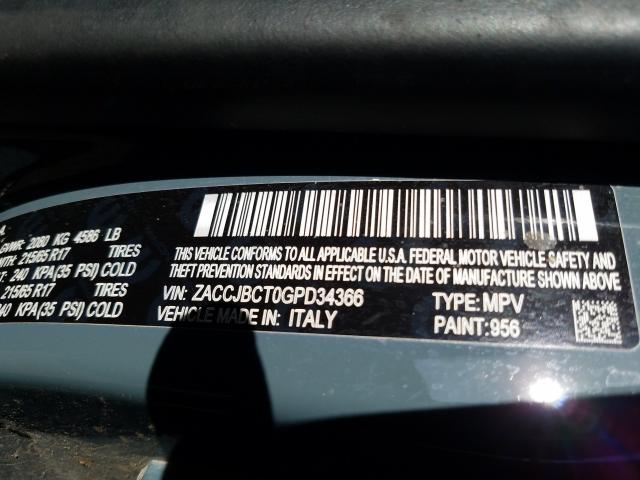 Photo 9 VIN: ZACCJBCT0GPD34366 - JEEP RENEGADE T 