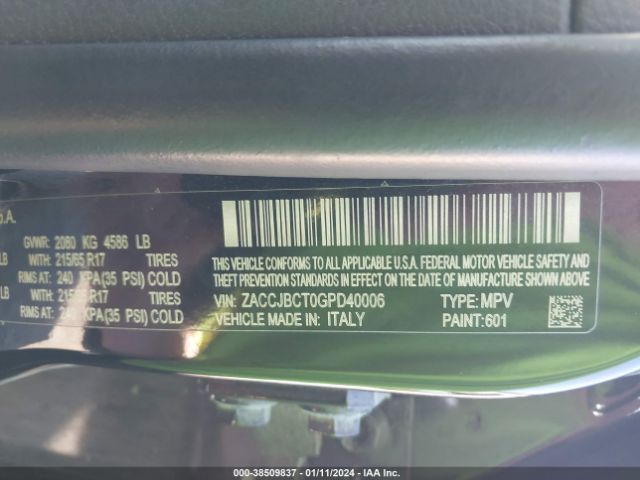 Photo 8 VIN: ZACCJBCT0GPD40006 - JEEP RENEGADE 