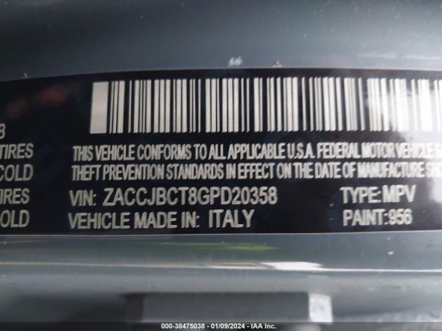 Photo 8 VIN: ZACCJBCT8GPD20358 - JEEP RENEGADE 