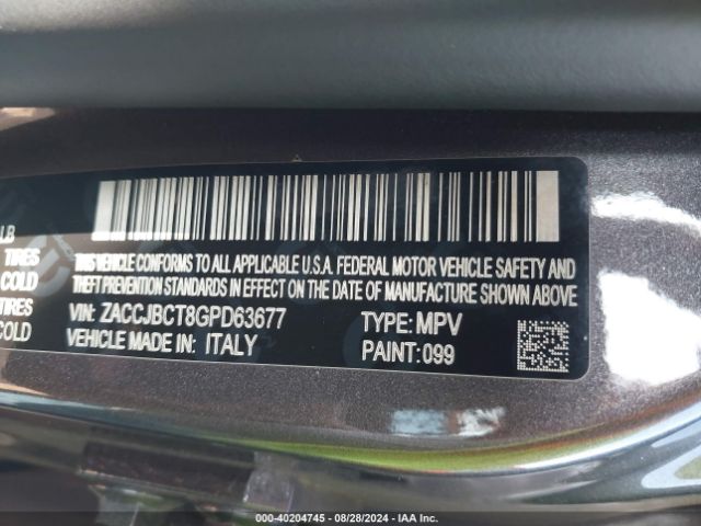 Photo 8 VIN: ZACCJBCT8GPD63677 - JEEP RENEGADE 