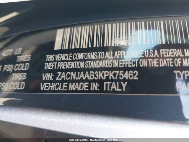 Photo 8 VIN: ZACNJAAB3KPK75462 - JEEP RENEGADE 