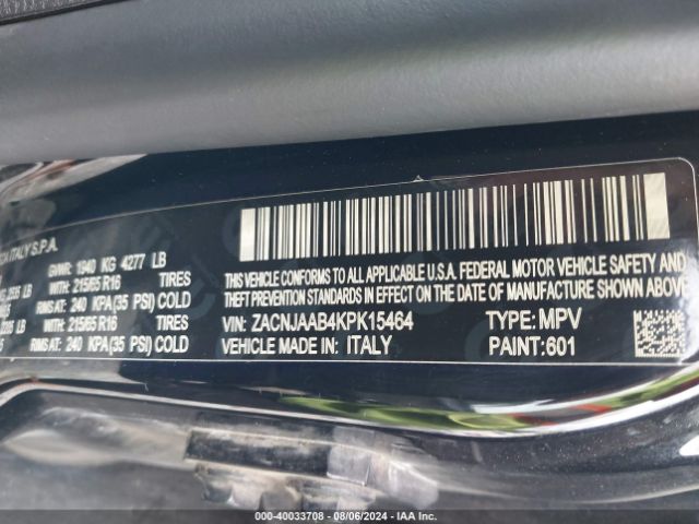 Photo 8 VIN: ZACNJAAB4KPK15464 - JEEP RENEGADE 