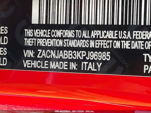 Photo 8 VIN: ZACNJABB3KPJ96985 - JEEP RENEGADE 