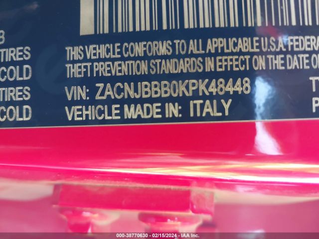 Photo 8 VIN: ZACNJBBB0KPK48448 - JEEP RENEGADE 