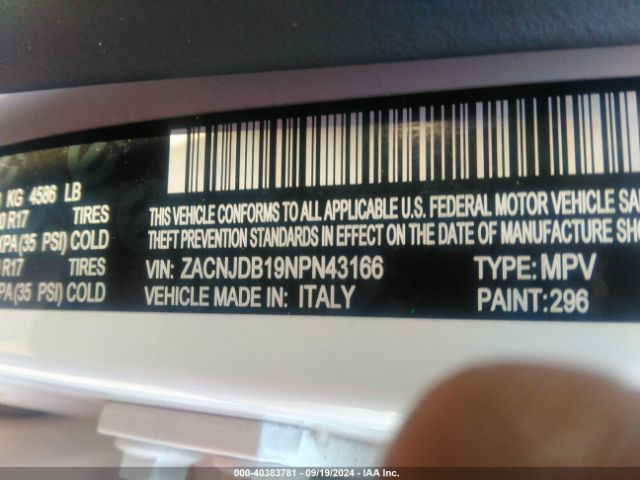 Photo 8 VIN: ZACNJDB19NPN43166 - JEEP RENEGADE 