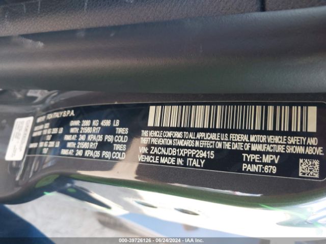 Photo 8 VIN: ZACNJDB1XPPP29415 - JEEP RENEGADE 