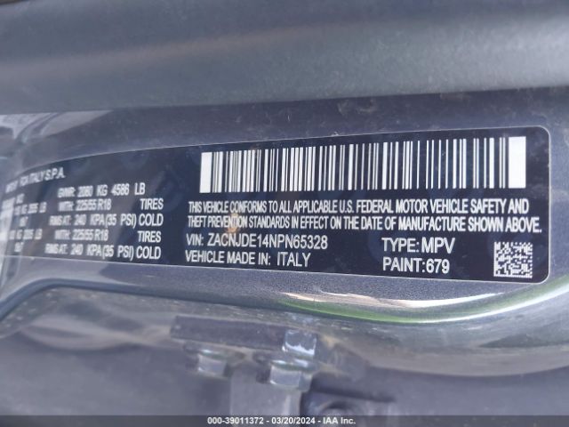 Photo 8 VIN: ZACNJDE14NPN65328 - JEEP RENEGADE 