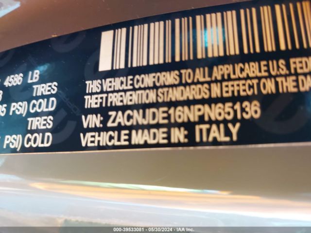 Photo 8 VIN: ZACNJDE16NPN65136 - JEEP RENEGADE 