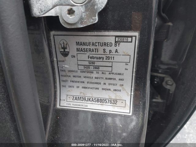 Photo 8 VIN: ZAM39JKA5B0057632 - MASERATI QUATTROPORTE 