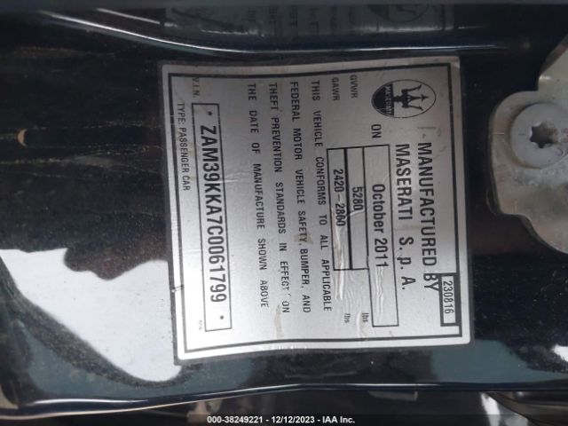 Photo 8 VIN: ZAM39KKA7C0061799 - MASERATI QUATTROPORTE 