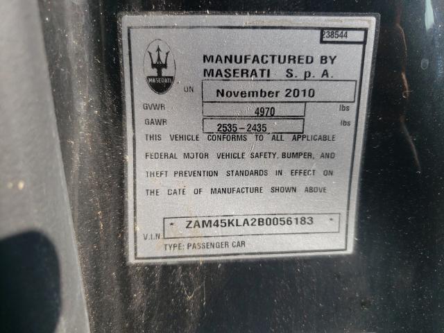 Photo 9 VIN: ZAM45KLA2B0056183 - MASERATI GRANTURISM 