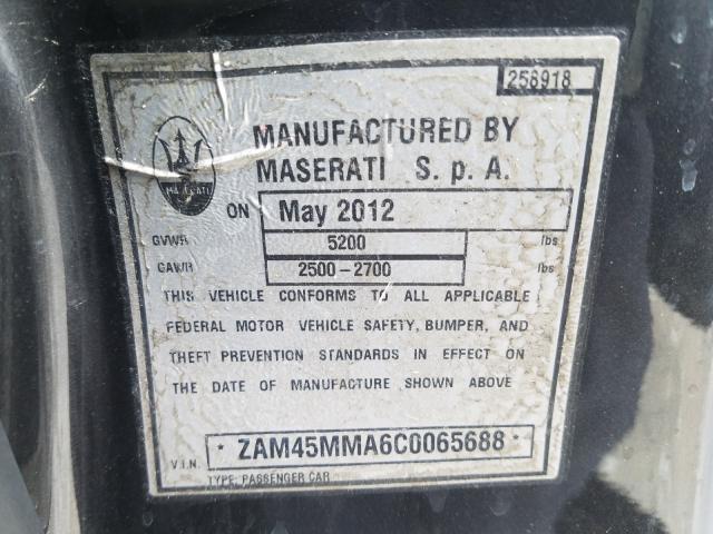 Photo 9 VIN: ZAM45MMA6C0065688 - MASERATI GRANTURISM 