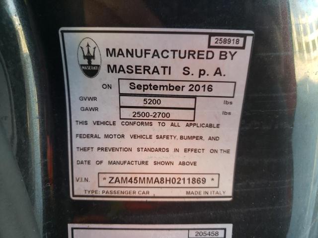 Photo 9 VIN: ZAM45MMA8H0211869 - MASERATI GRANTURISM 