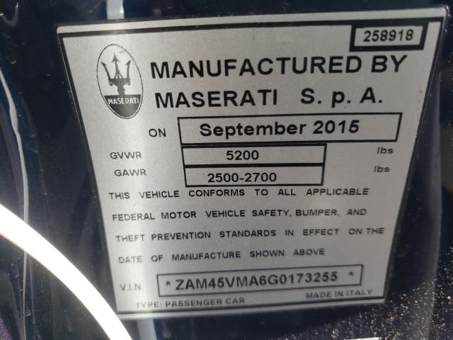 Photo 9 VIN: ZAM45VMA6G0173255 - MASERATI GRANTURISM 