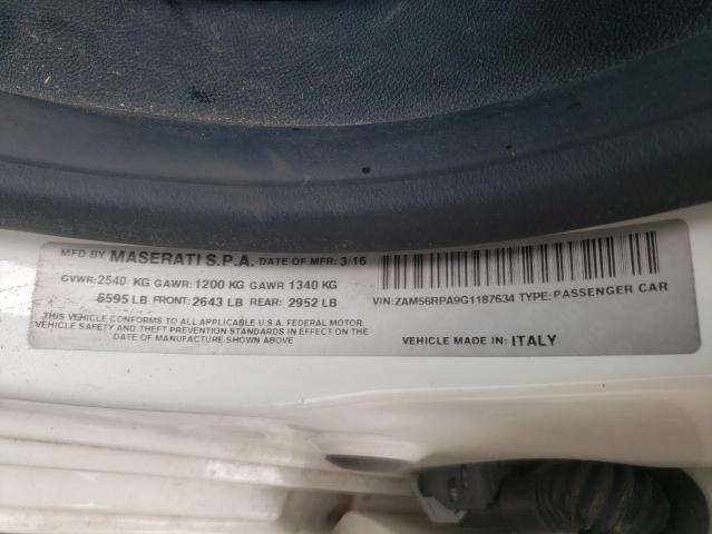 Photo 9 VIN: ZAM56RPA9G1187634 - MASERATI QUATTROPOR 