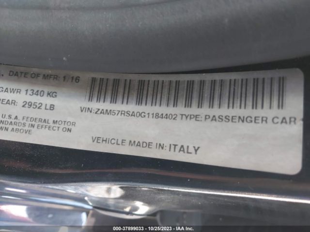 Photo 8 VIN: ZAM57RSA0G1184402 - MASERATI GHIBLI 