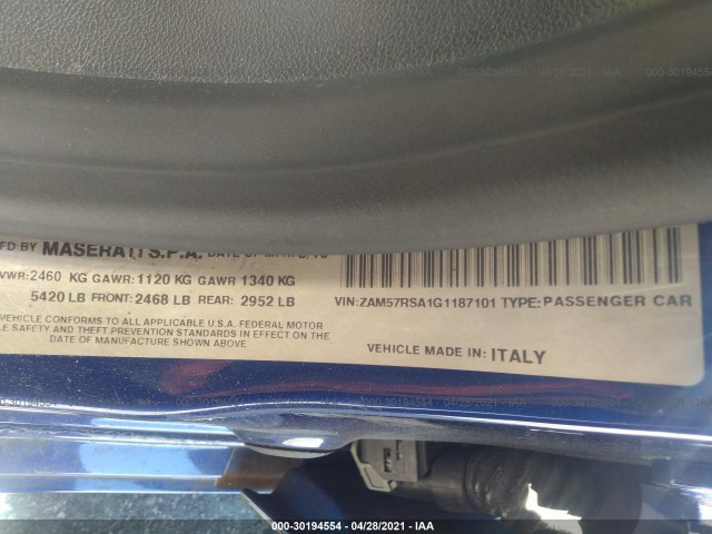 Photo 8 VIN: ZAM57RSA1G1187101 - MASERATI GHIBLI 