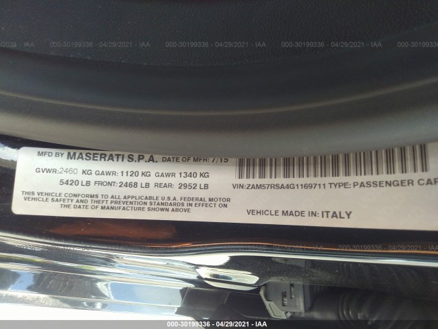 Photo 8 VIN: ZAM57RSA4G1169711 - MASERATI GHIBLI 