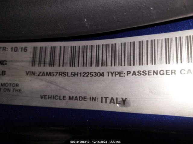 Photo 8 VIN: ZAM57RSL5H1225304 - MASERATI GHIBLI 