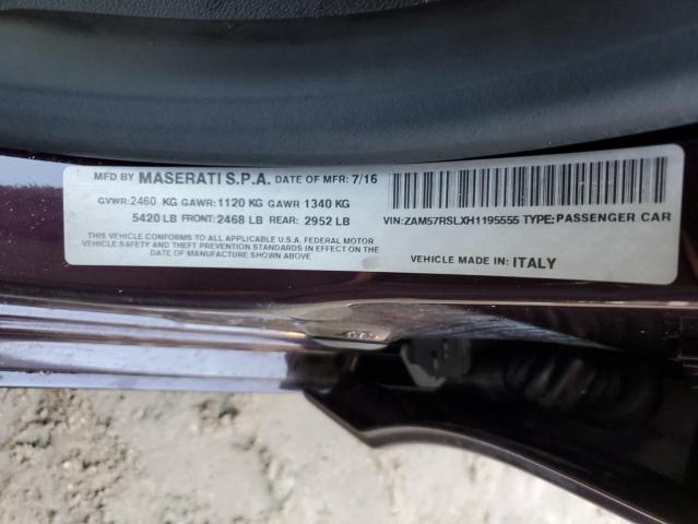 Photo 12 VIN: ZAM57RSLXH1195555 - MASERATI GHIBLI S 