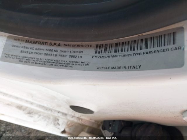 Photo 8 VIN: ZAM57RTA0F1135424 - MASERATI GHIBLI 