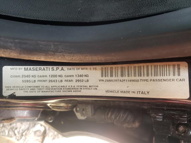 Photo 9 VIN: ZAM57RTA2F1149650 - MASERATI GHIBLI S 